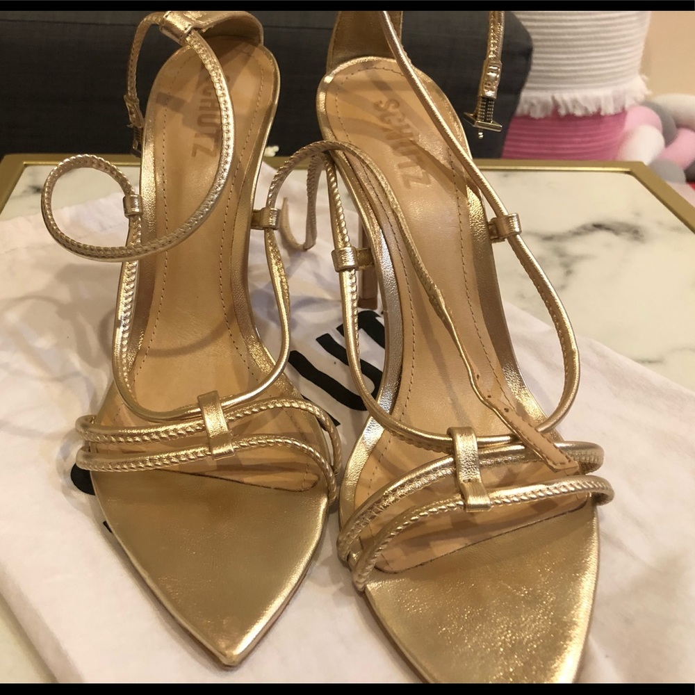 Schutz Gold Sandals
